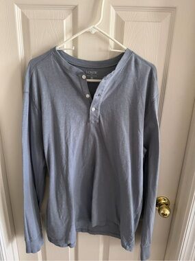 J. Crew Men's Long-Sleeve Henley in Dusty Blue